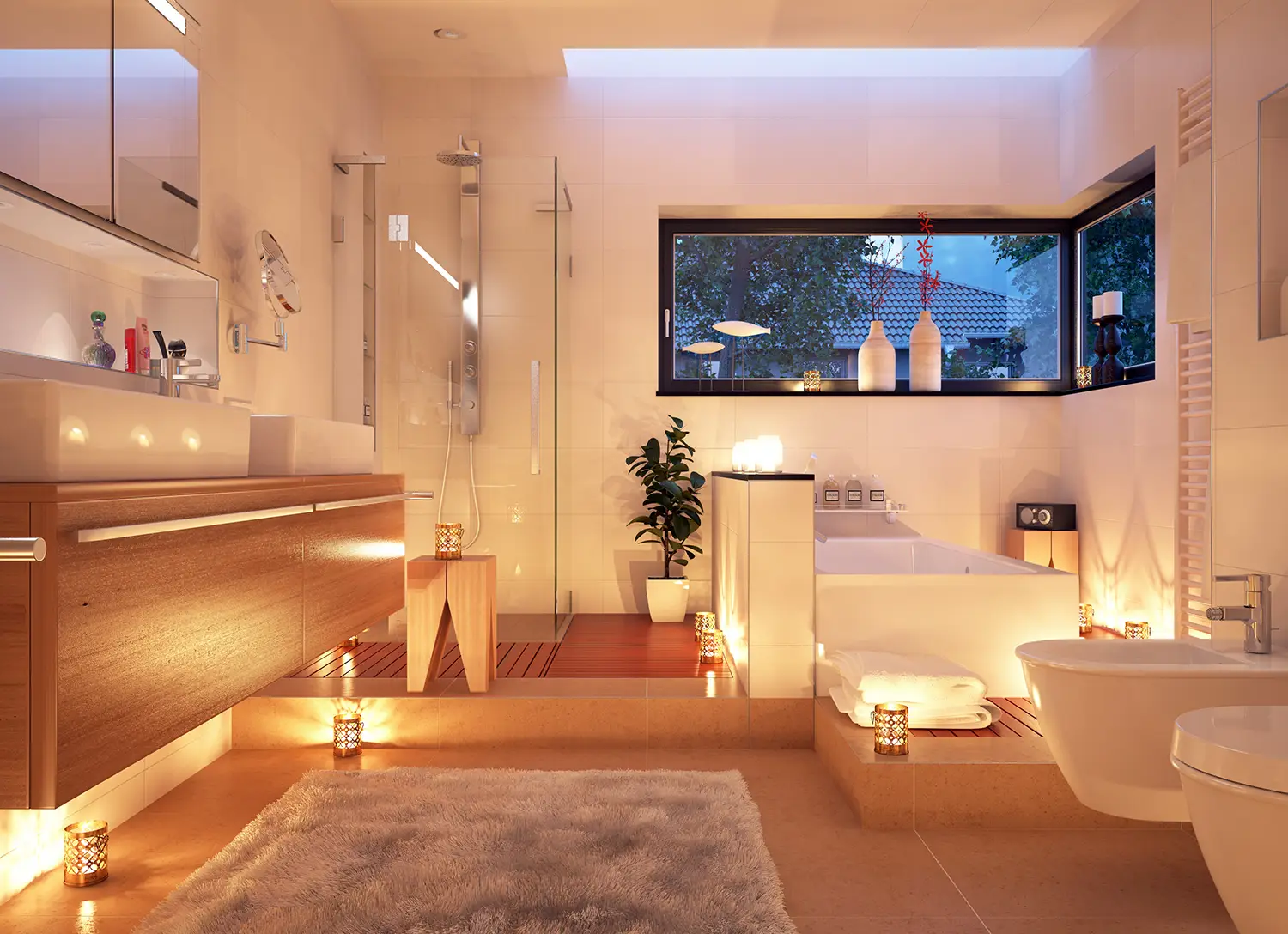 Badezimmer im Kerzenlicht